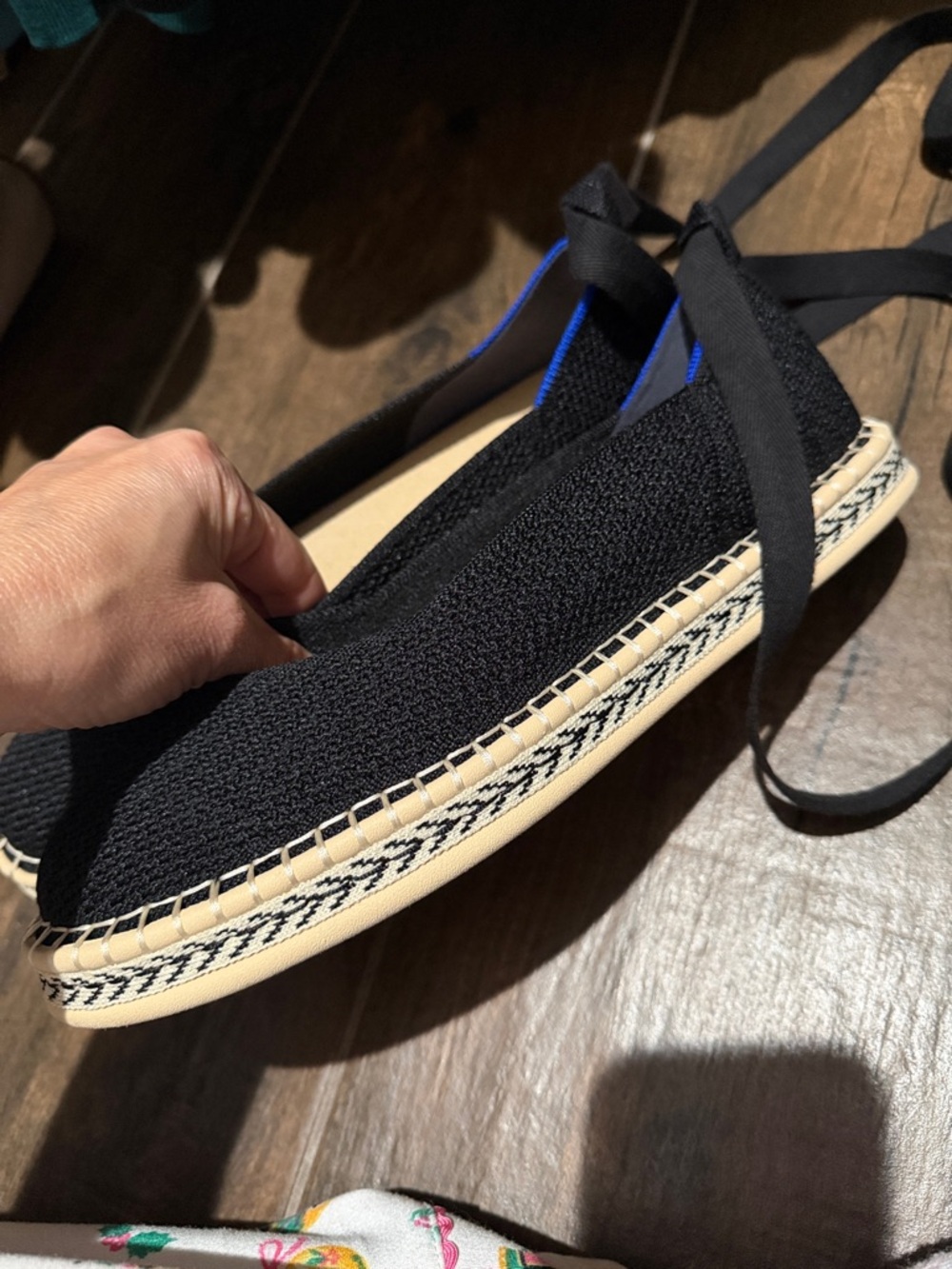 Rothy’s Black Lace-Up Espadrille Flats - Women's Shoes - Picture 3 of 8